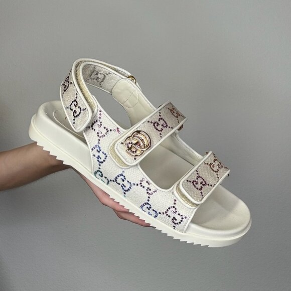 Gucci Crystal Dad Sandals - Picture 1 of 6
